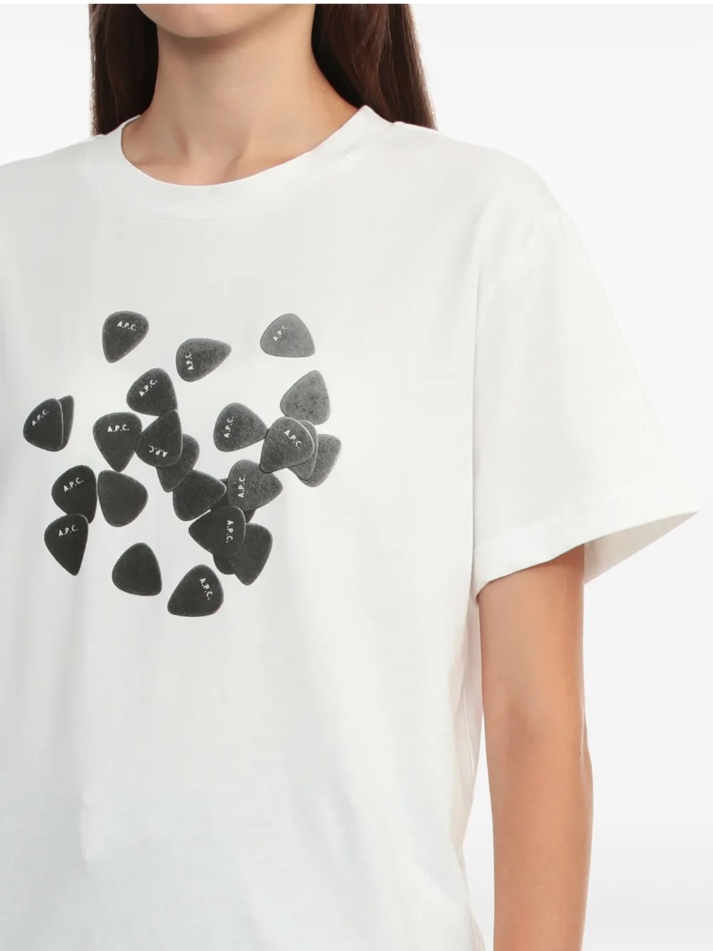 A.P.C. logo-print tee shirt top short sleeve